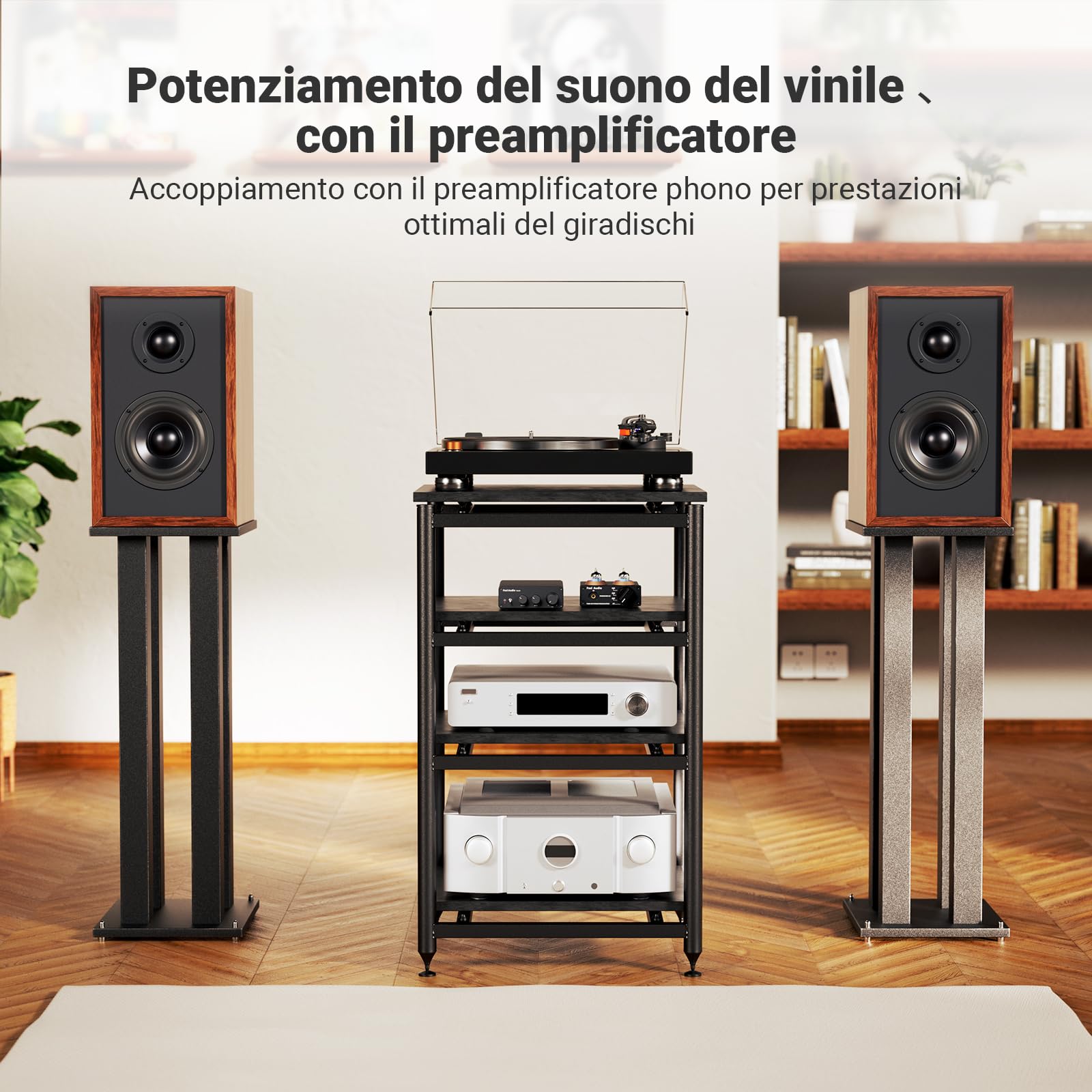 Fosi Audio TB10D Amplificatore Audio, 600W Chip TI TPA3255, Mini Amplificatore HiFi Stereo, 2.0 Canali Classe D Amplificatore, con ingresso analogico (RCA), Controllo Alti e Bassi per Home Theater