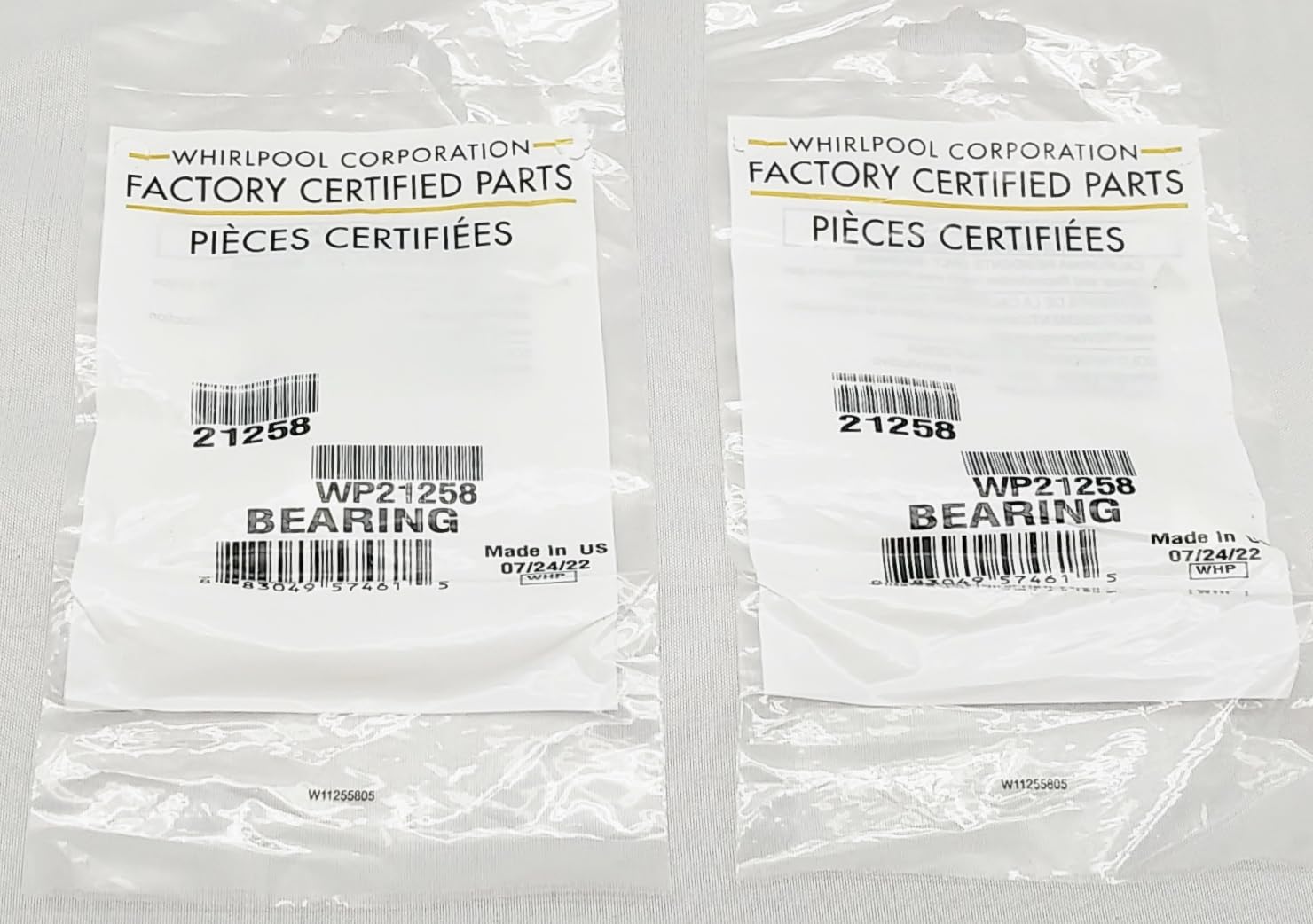 WP21258 Washer Lid Hinge Bearing - New - Set of Two (2) - Genuine OEM - AM 3-6-1L - EA251222