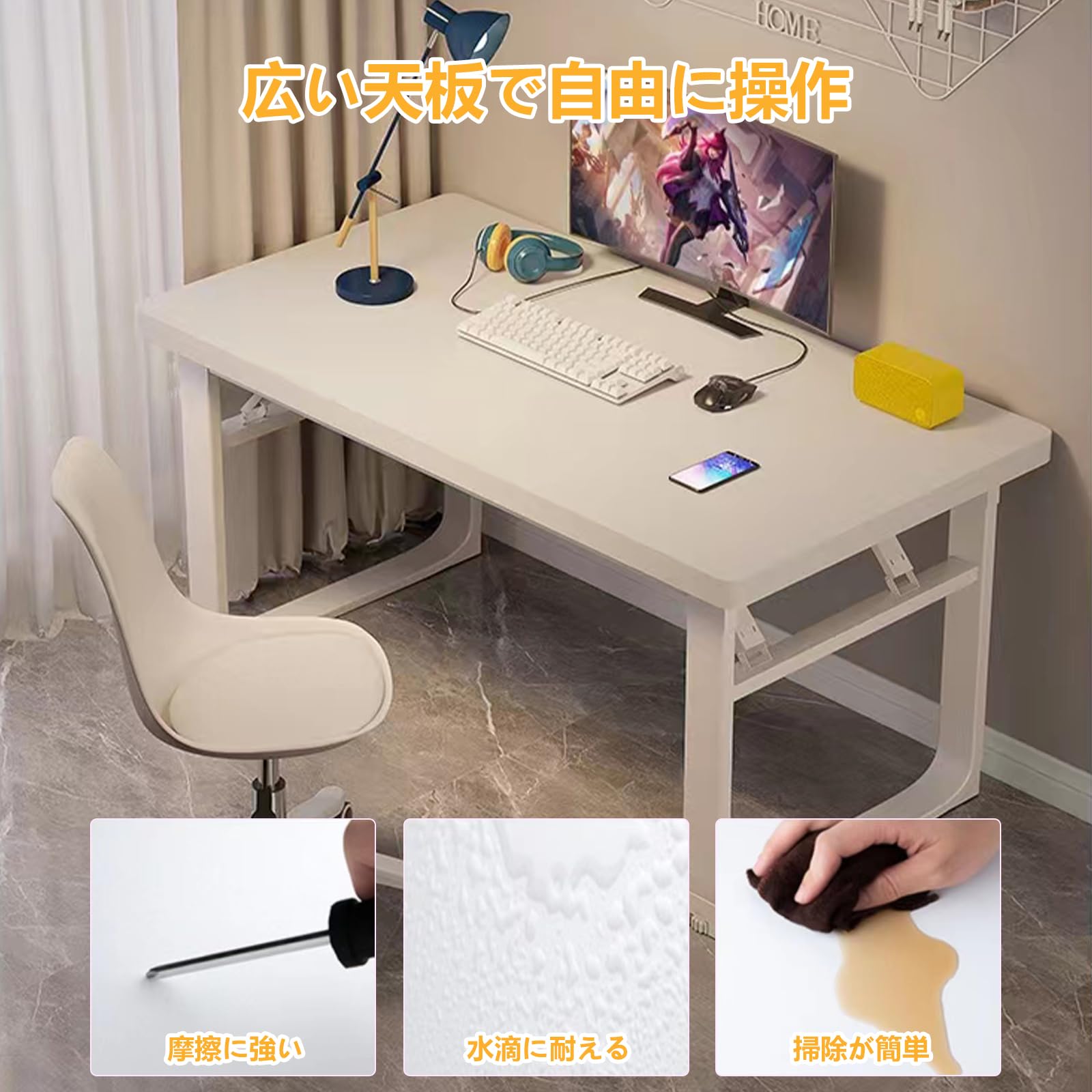 Amazon | LYZMHA 折りたたみデスク 組立不要 完成品 パソコンデスク