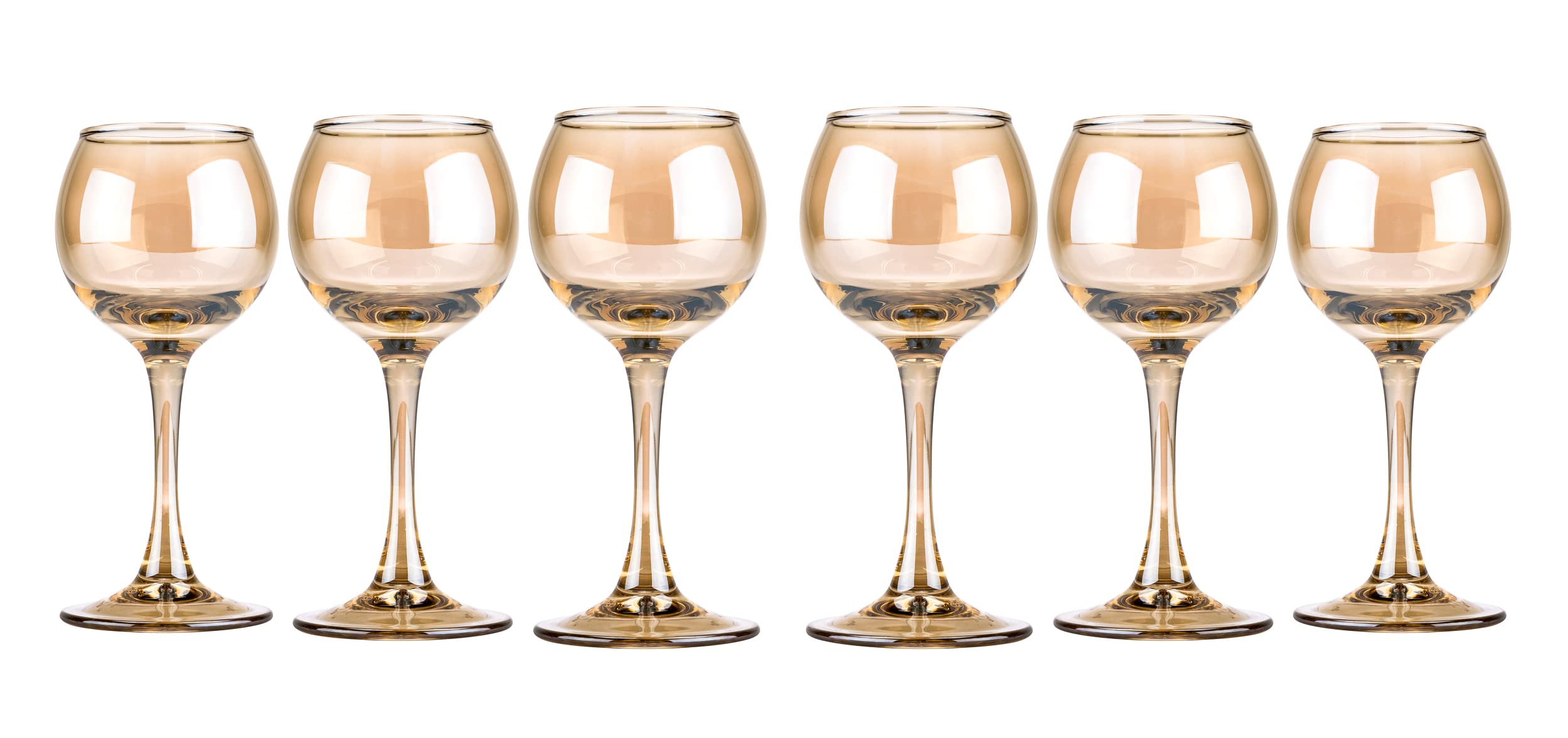 Honey 2-Ounce Liquer Glasses, Drinking Glasses for Liquor and Sherry, Elegant Stemmed Drinkware Set, Great Collectible Barware Gift, Set of 6