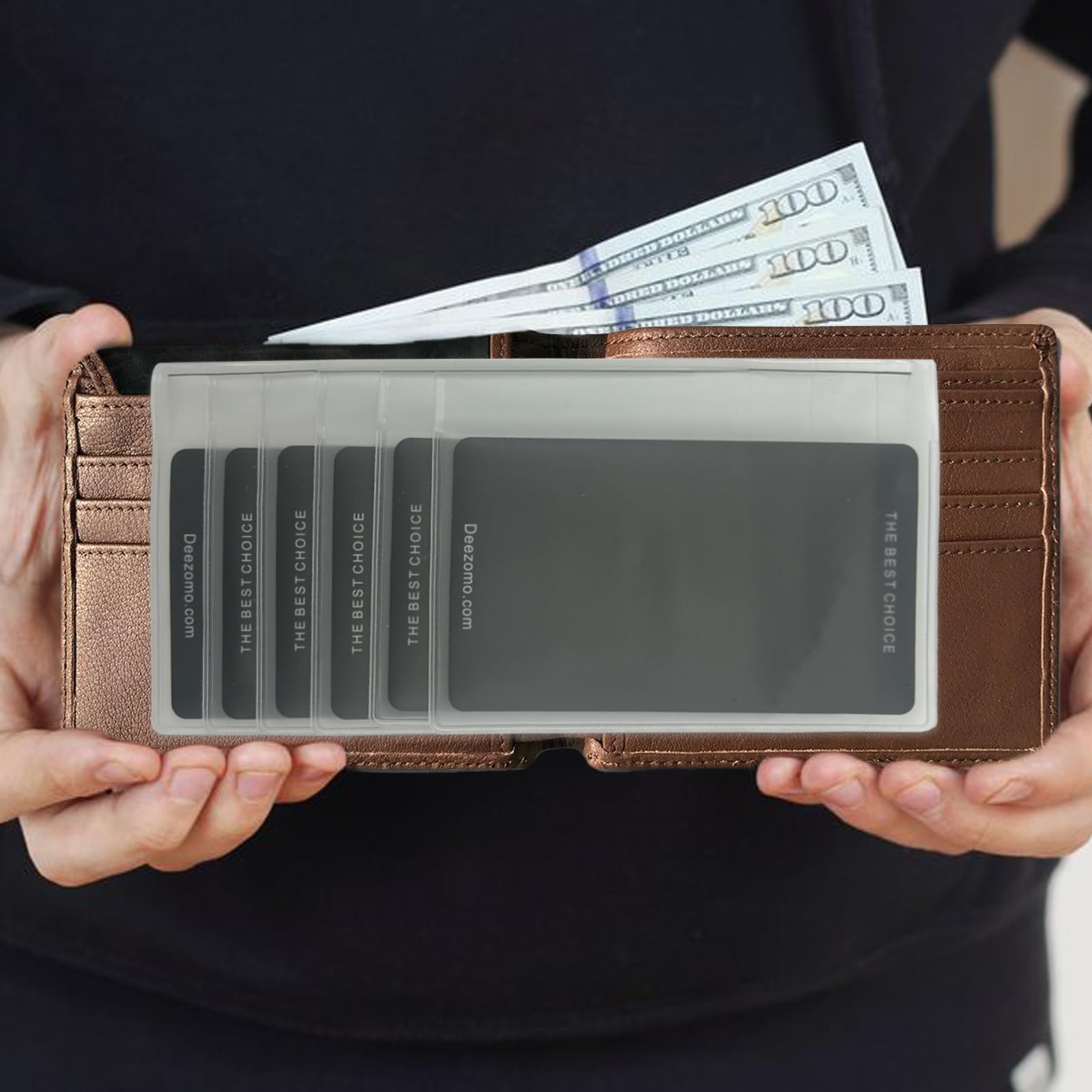 Juego de 2 carteras de plástico para tarjetas de crédito, carteras triples de vinilo para tarjetas de crédito, Borrar - CheckBook 6 Página, Checkbook 6 Página 6
