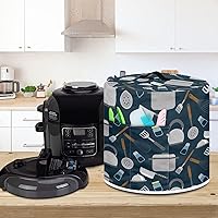 Vista 154 de Cubierta abstracta para freidora de aire con estampado de corazón, cubierta de olla a presión de 3 cuartos de galón, cubierta antipolvo para olla a