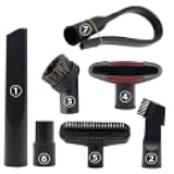 1 1/4 Inch Vacuum Attachments Accessories, Vacuum Cleaner Tools Kit with Dusty Brush, Hose Adapters for 1-1/4 inch 1-3/8 inch Hoses, 7 Pack