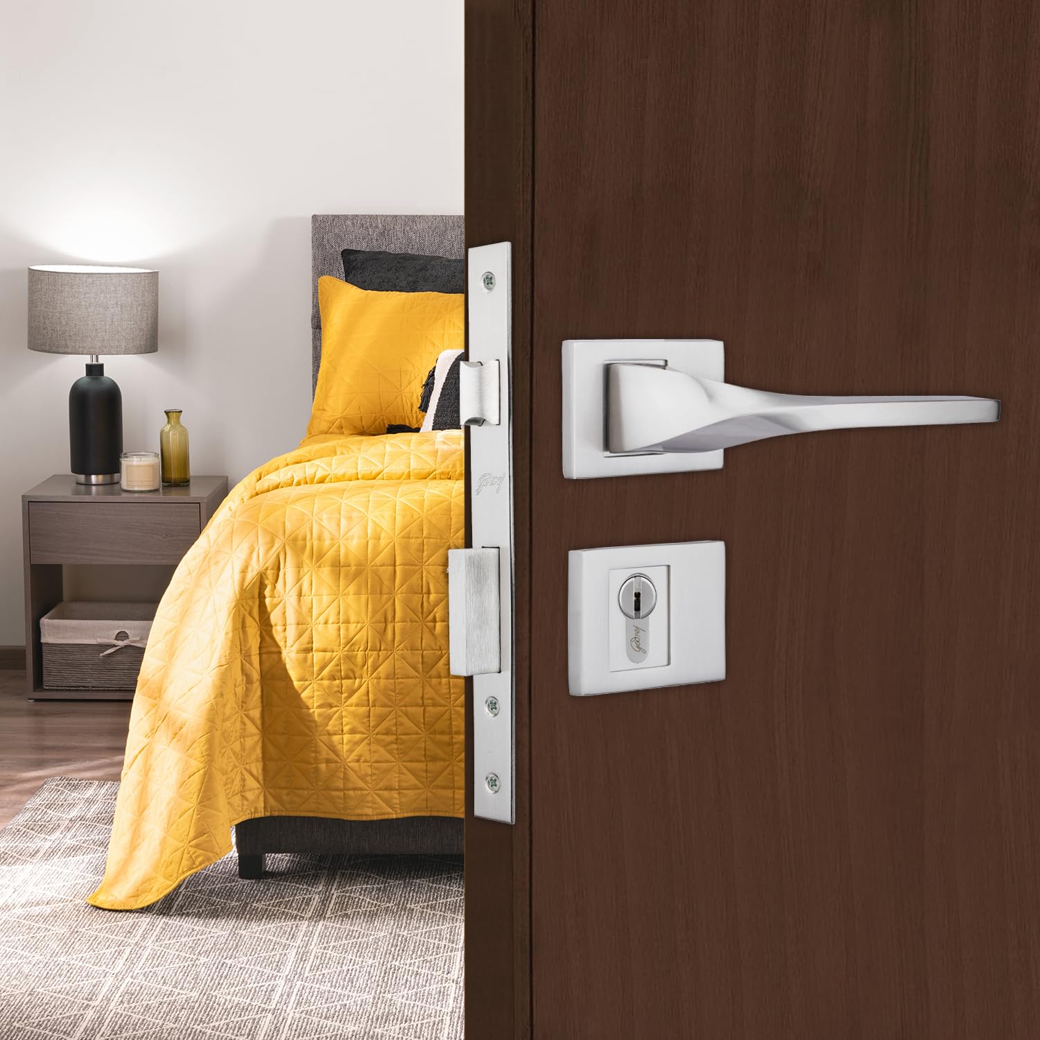 Godrej Mortise Lock | Handle Lock Set for Main & Bedroom Door | Twist Rossette Home Décor Handle | Antique Brass Finish | 9 Inch Lockbody | 70 mm 1CK Cylinder - Knob from Inside and with 4 Keys (B0CPPQFPDQ) Amazon Price History, Amazon Price Tracker