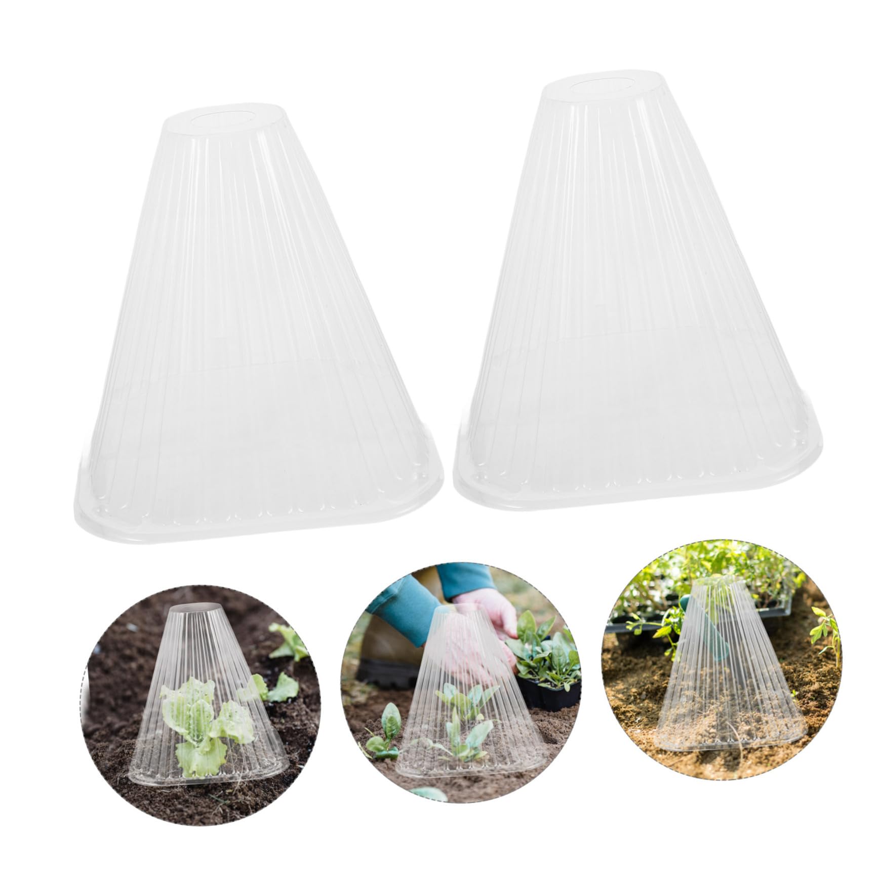 POPETPOP Cloche à Plantes Conique 10 Pièces en Pet, Protection Réutilisable | Semis et Jeunes Pousses, Usage Intérieur Extérieur, Ombrage et Protection