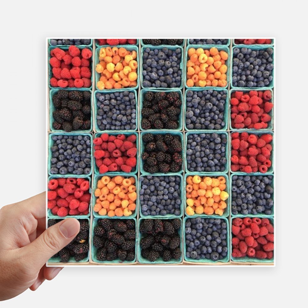 Autocollant carré fruits frais photo nature pour décorer une valise et un ordinateur