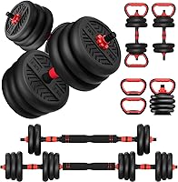 TOTOZAKUL Adjustable Dumbbells Set 20-80lbs, 4-in-1 Free Weights Dumbbell/Barbell/Kettlebell/Push-up Stand for Home Gym Workouts