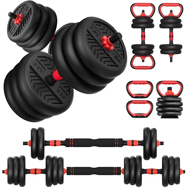 Adjustable Dumbbell 20 30 40 60 80lbs Dumbbells Set 4-in-1 Free Weights for Women Men Workout Equipment Used