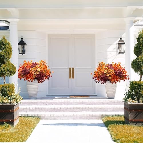 Miniatura 3 de 16 paquetes de flores artificiales de otoño para exteriores, resistentes a los rayos UV, margaritas sintéticas, coloridas que no se decoloran,