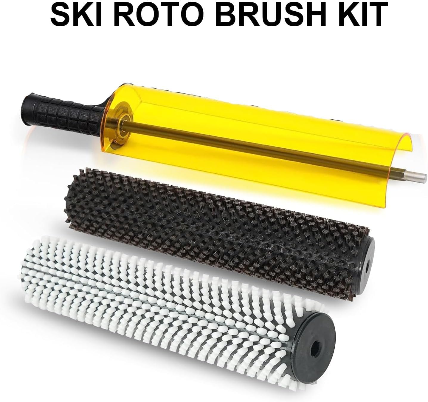 Kit de cepillo para cera de esquí, incluye nailon, alambre de latón y cepillos de crin, se adapta a taladro eléctrico, tamaños de 200 mm y 300 mm, cerdas densas, resistente al desprendimiento