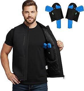 Concealed Carry Vest for Men, CCW Lightweight Softshell Vest Outerwear Zip Up Windproof Sleeveless