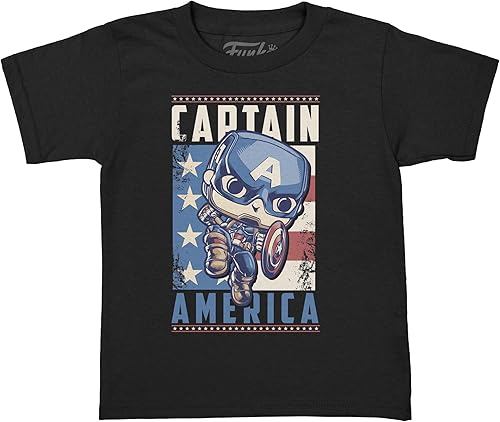 Miniatura 4 de Funko Pop! Pocket Pop and Tee Marvel - Capitán América, Niños Grande