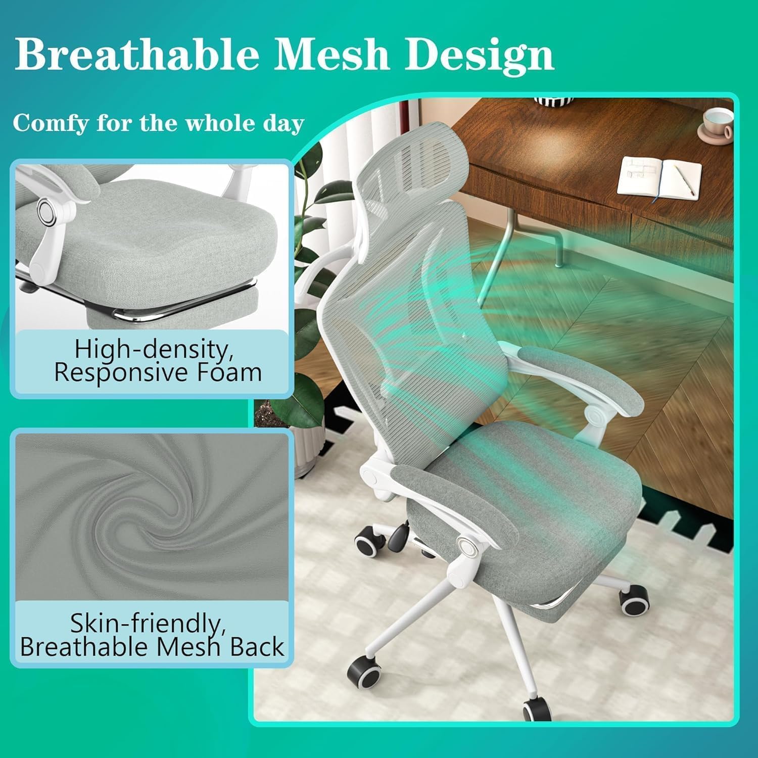 Chair fully reclined with footrest extended for relaxation