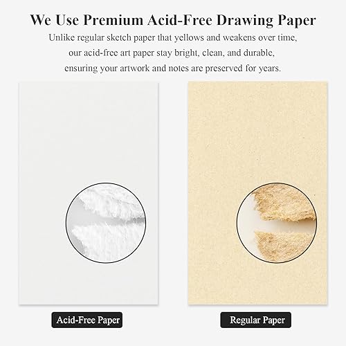 Miniatura 23 de Ankkol Cuaderno de bocetos pequeño de 5 x 7, 100 hojas en espiral, 68 libras/3.53 oz/m², mini cuaderno de bocetos rígido, cuaderno de dibujo plano