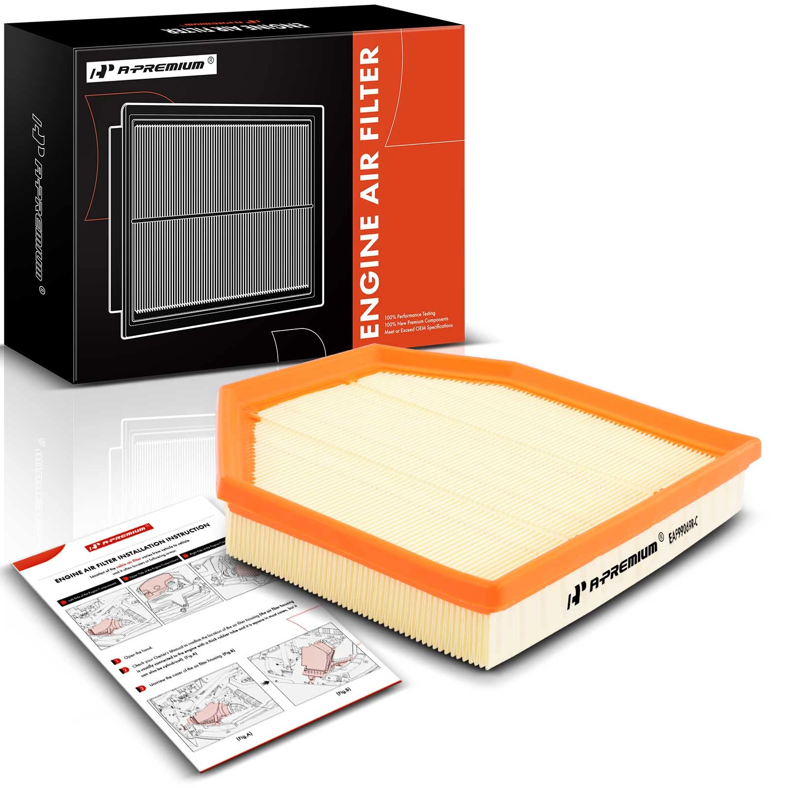 Engine Air Filter Compatible with BMW M2 2019-2021, M3 2015-2018, M4 2015-2020, M5 2012-2016, M6 2012-2018, M6 Gran Coupe, 3.0L 4.4L