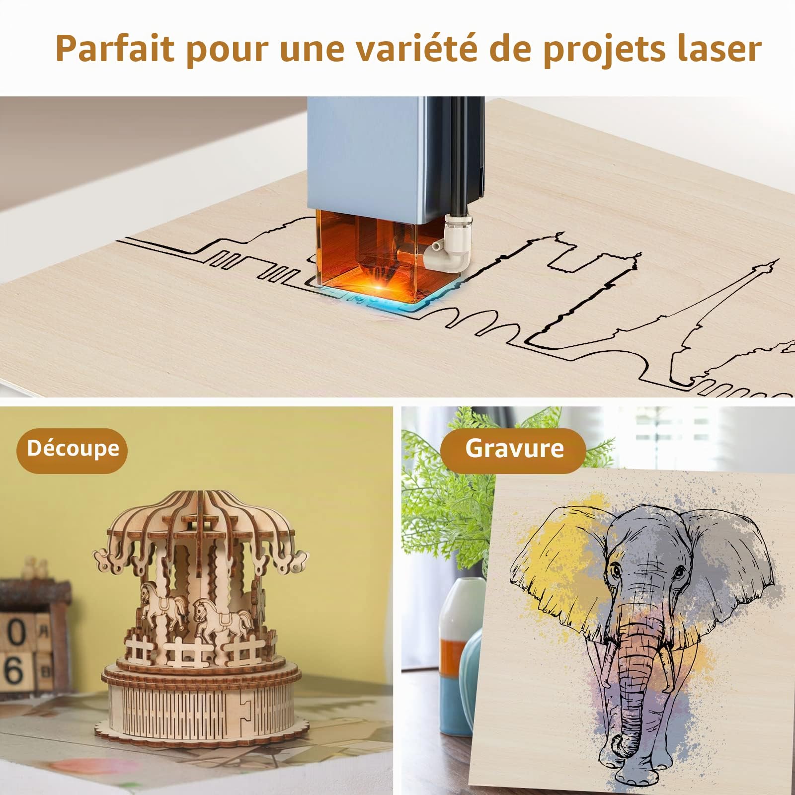 25 pièces 3 mm Contreplaqué Tilleul Feuille 300x300x3 mm Contreplaqué artisanal pour découpe laser, gravure laser, pyrogravure, maquette de construction, 3 mm Feuille de bois de tilleul 1/8" x