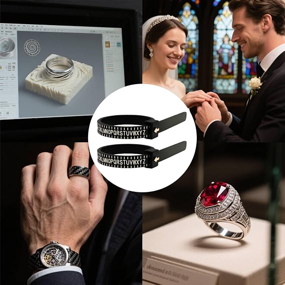 GAXPAK Ring Sizer UK, 3 PCS Premium A-Z Ring Measurement Tool for Women & Men Finger Measure Jewellery Sizing Tools