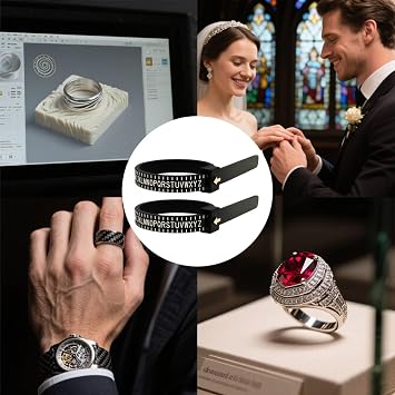 GAXPAK Ring Sizer UK, 3 PCS Premium A-Z Ring Measurement Tool for Women & Men Finger Measure Jewellery Sizing Tools