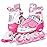 MammyGol Adjustable Inline Skates for Girls Kids Boys Youth with Light up Wheels, Pink Beginner Blades Roller Skates for Boys Size 10 11 12 13 Ages 6-12