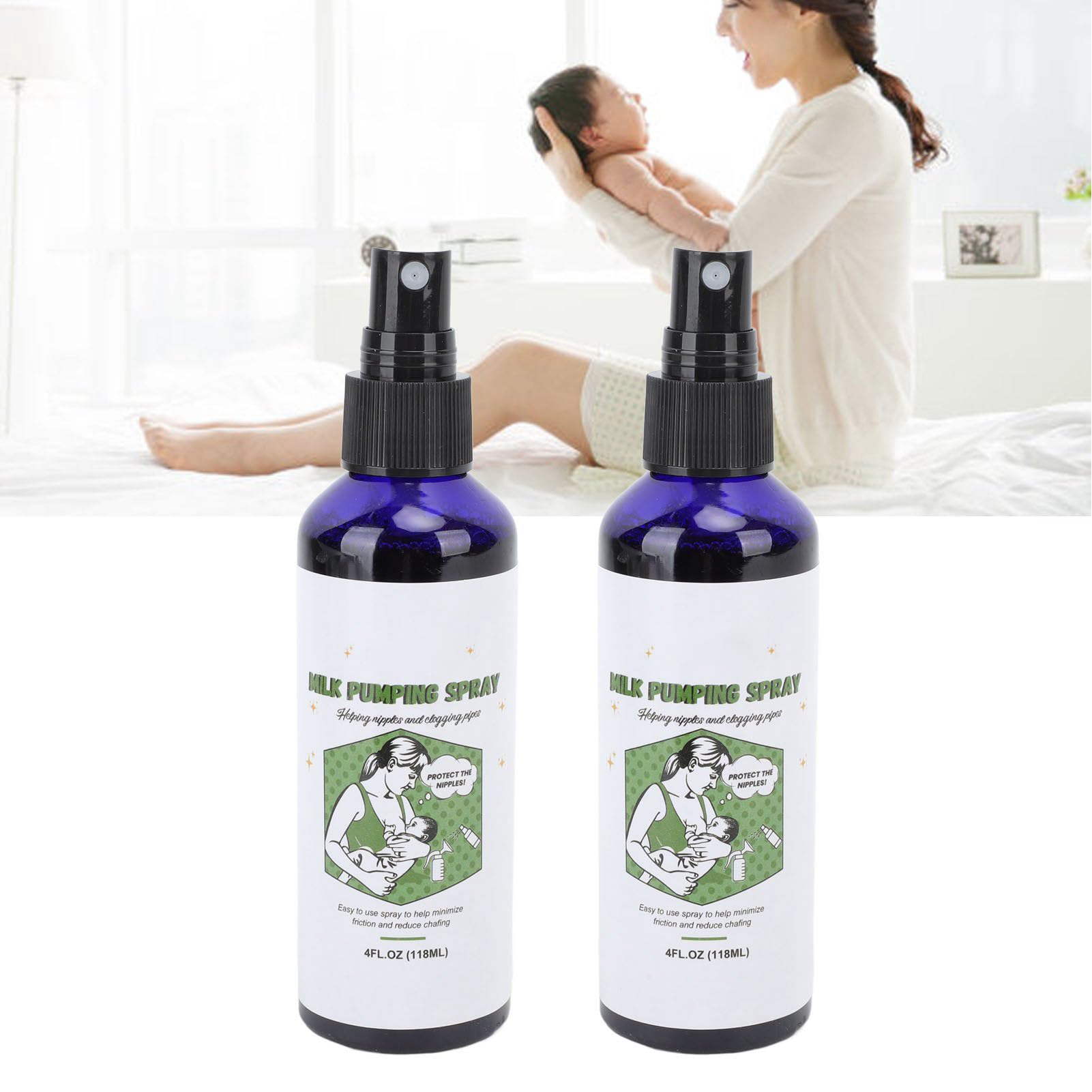 Spray per Estrazione del Seno, 2 Pezzi 118 Ml Spray per Estrazione del Latte Idratante Che Sblocca i Capezzoli Spray Lubrificante per Pompa per L'allattamento Al Seno