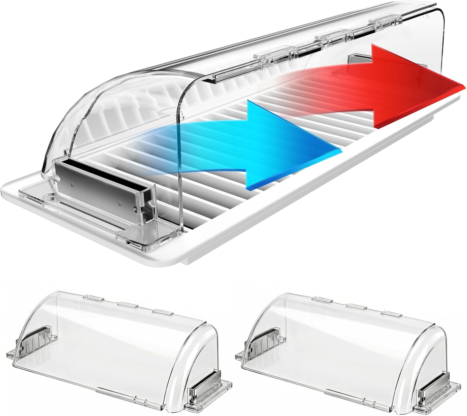 Air Vent Deflectors Adjustable Magnetic Heat and Vent Cover,9" to 15"Inches-Heavy Duty Unbreakable Plastic with Magnet Secure Design ，for Vent Covers for Home Floor，Sidewal，Ceiling Registers,2 Pack…