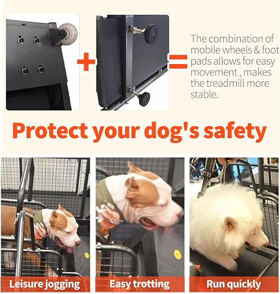 Dog Treadmill, Large Dog/Medium Dog/Small Dog Treadmill, Indoor Pet Treadmill with Display, Maximum Weight Capacity 176 Lbs/80 Kg, Suitable for Indoor Small Dog Exercise Weight Loss,Black