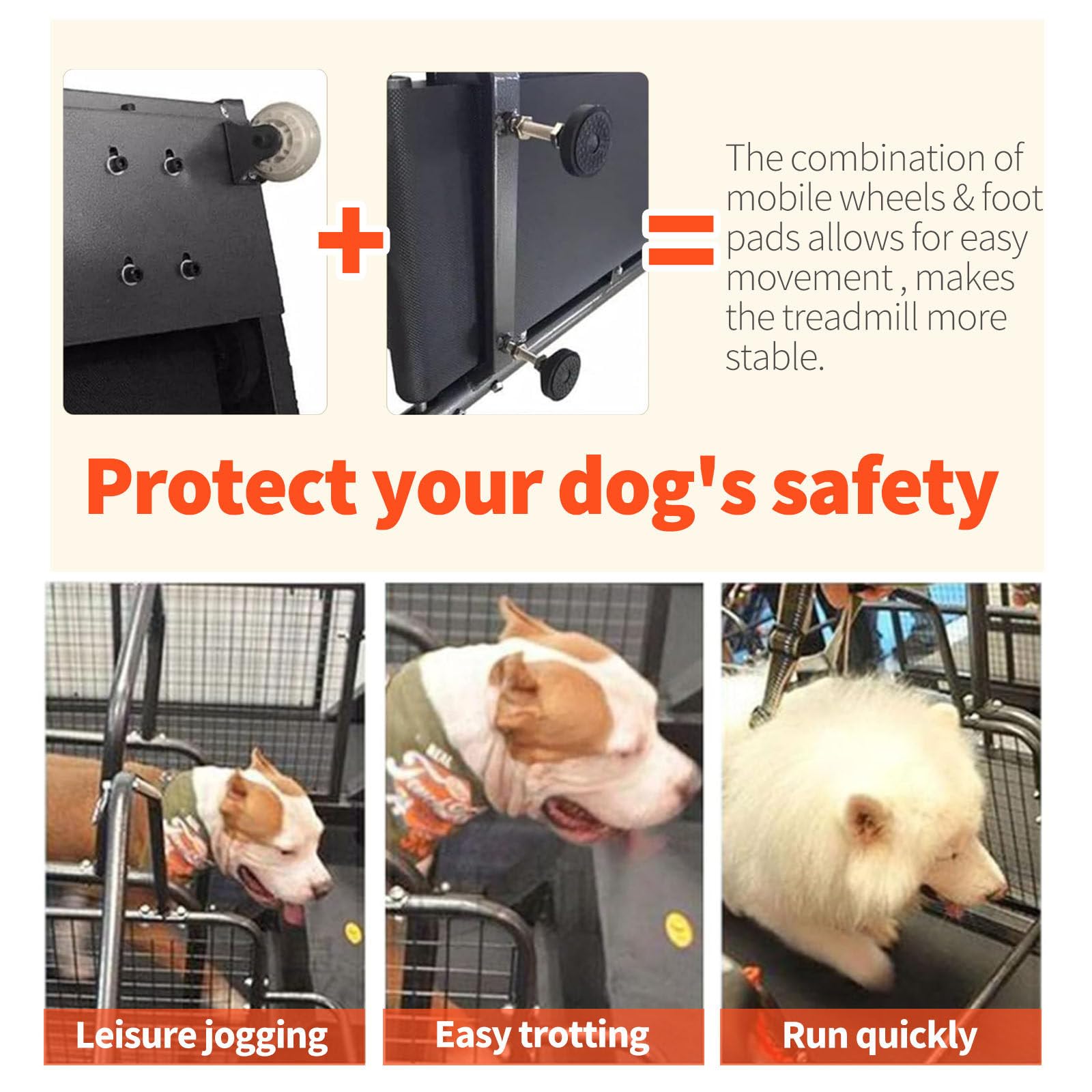Hundelaufband für mittelgroße Hunde, Indoor-Haustierlaufband, Elektrisches Indoor-Hundelaufband mit LCD-Display, Outdoor-Hundelaufband, Gewichtskapazität 80 kg,Black