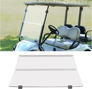 KUAFU Clear Windshield Compatible with 2007-2016 Yamaha G29 Golf Cart Models Gas Or Electric Carts 38.75"W X 35.75"H Folding Windscreen