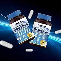 Vista 6 de Triple Magnesium Complex Supplement 300mg 3 in 1, Magnesium Glycinate, Malate, and Citrate Vegan, Non-GMO High Absorption 90 Capsules