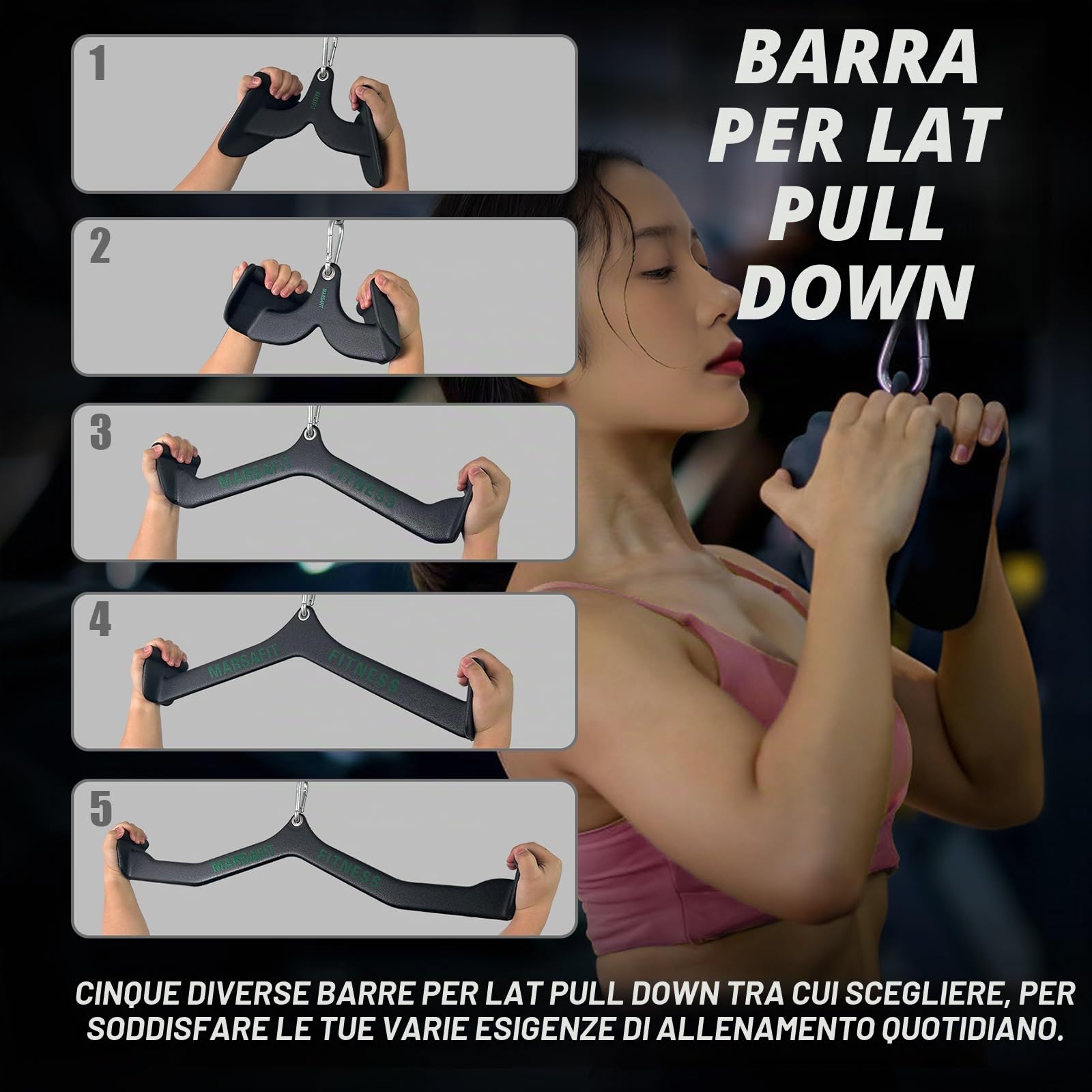 MARSAFIT Barra a T per casa, palestra, fitness, canottaggio, barra di trazione per bicipiti, tricipiti e tricipiti