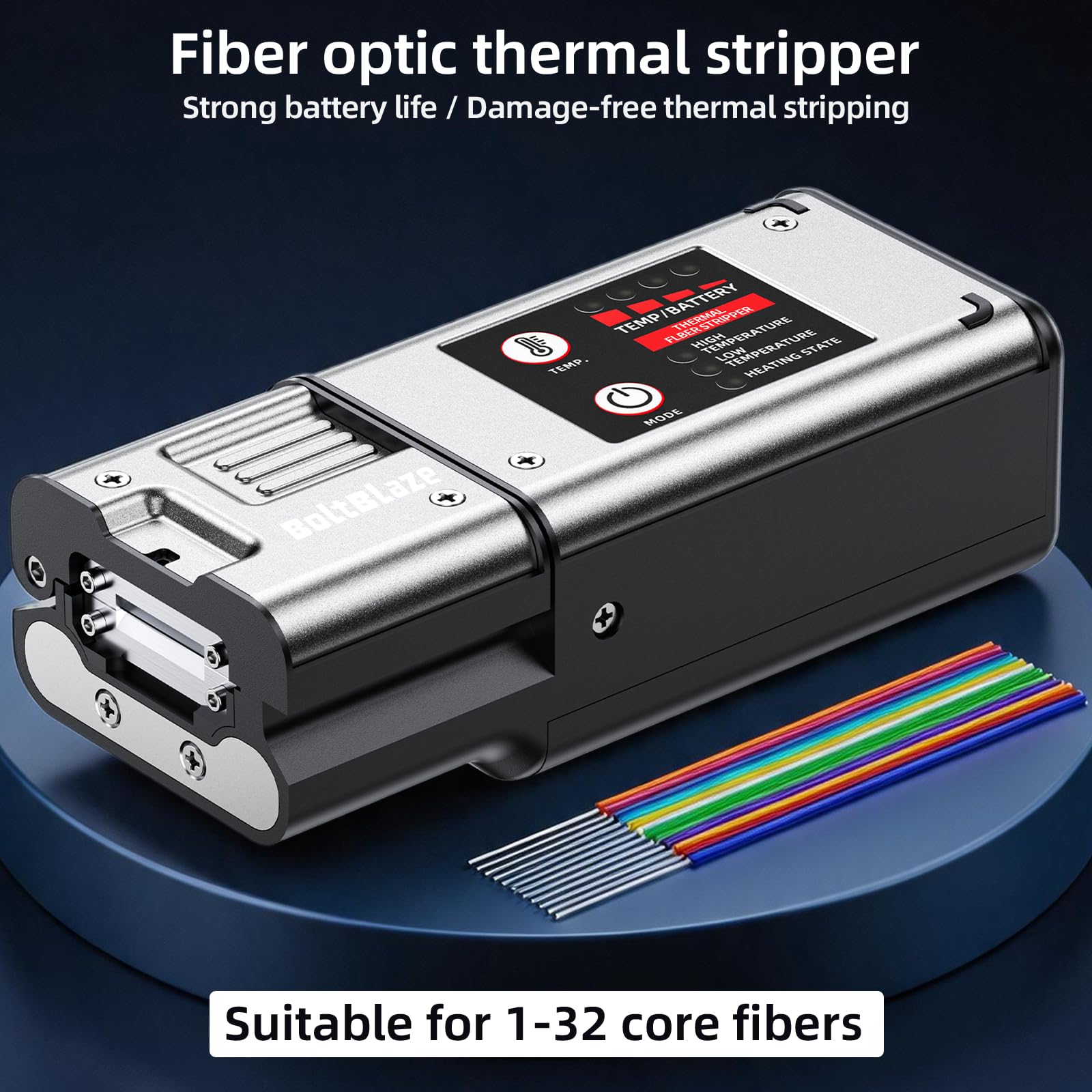 Pelador térmico de fibra óptica: adecuado para 1-32 núcleos, compatible con fibras desnudas, paquetes y fibras de cinta, modo de calentamiento dual y regulación de temperatura de 8 niveles