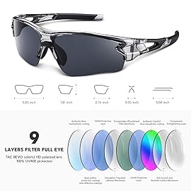 BEACOOL Polarized Sports Sunglasses for Men Women Youth Baseball Fishing Cycling Running Golf Motorcycle Tac Glasses UV400