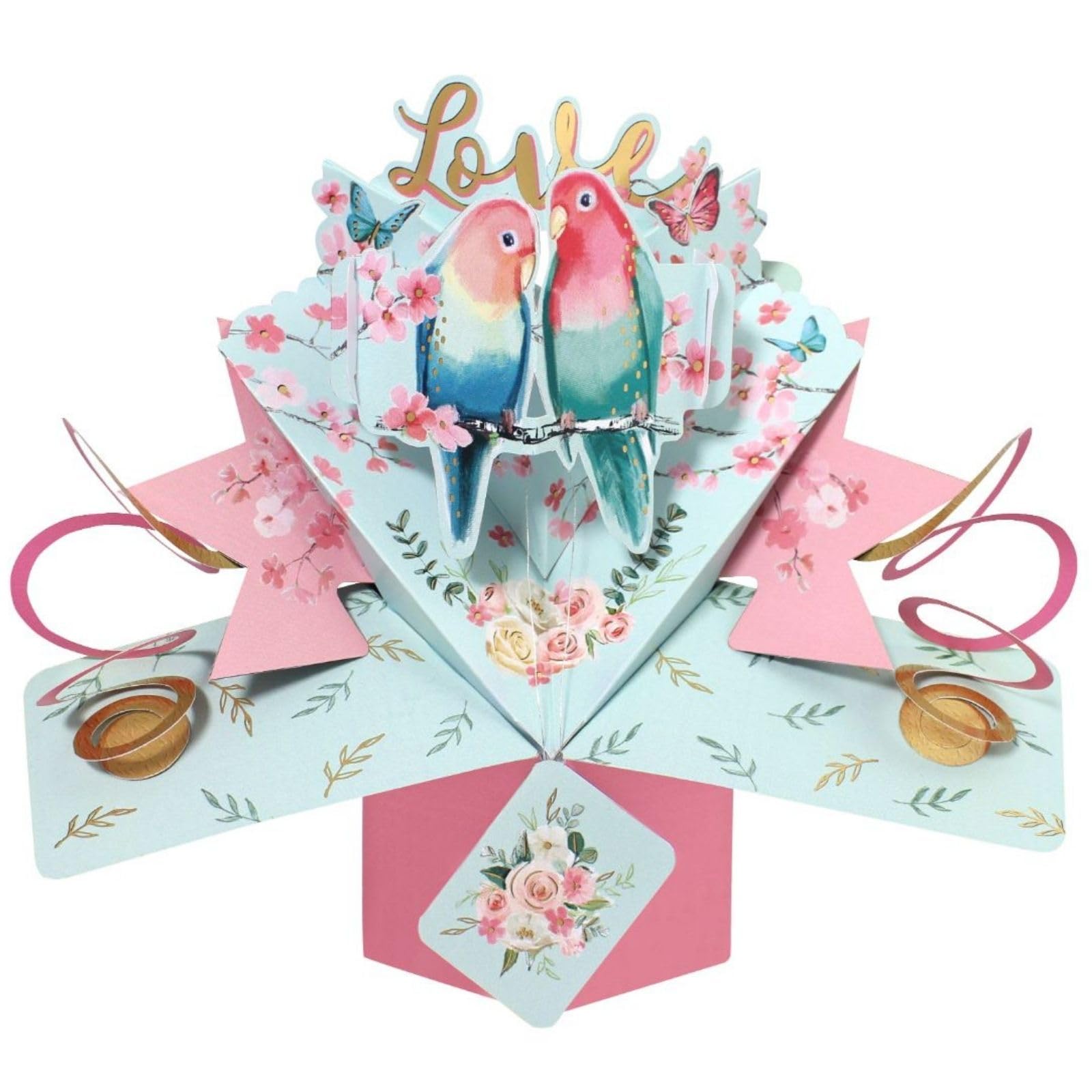 Love Birds Romantic Pop-Up Greeting Card Second Nature 3D Pop Up Cards