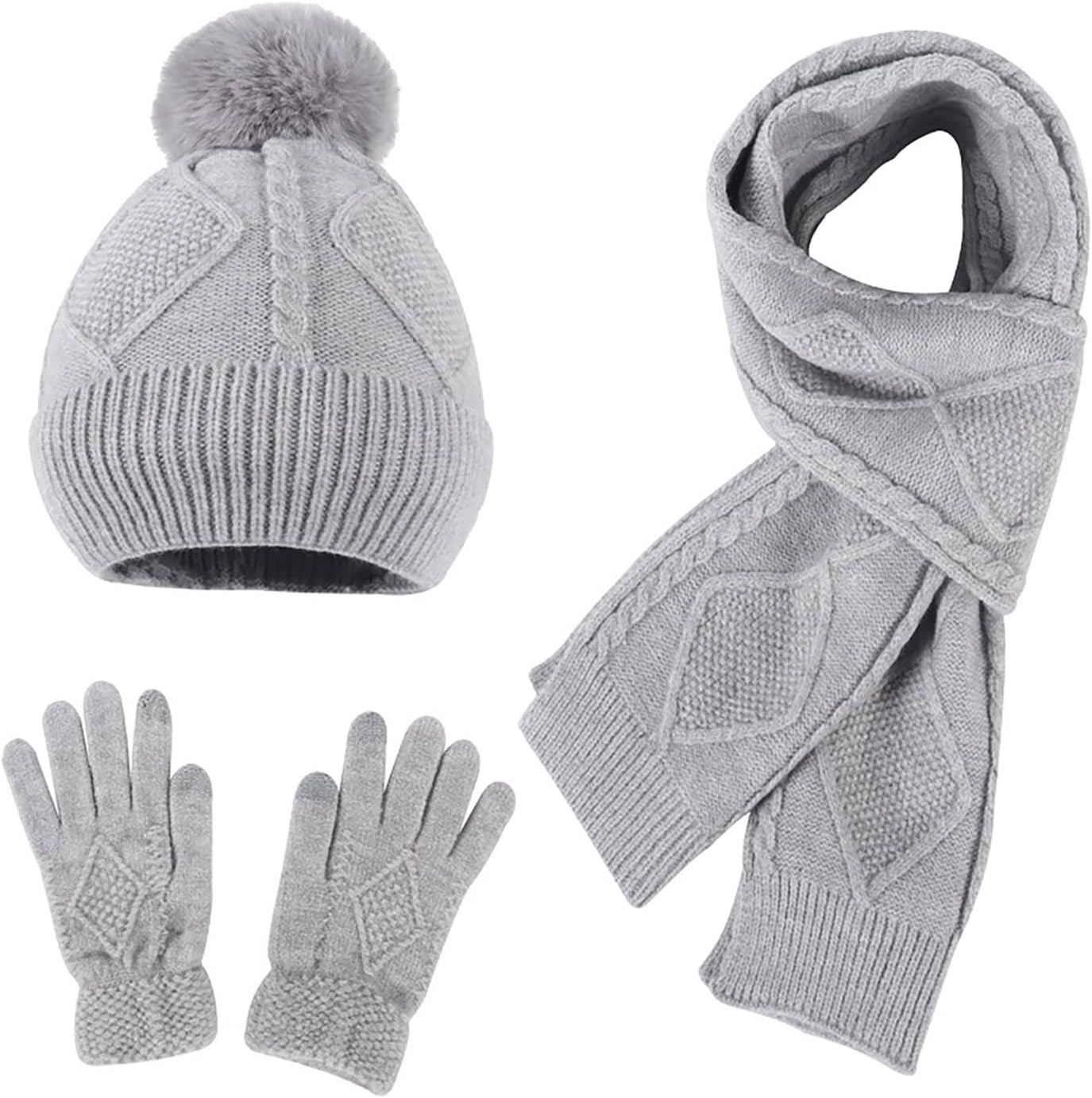 Warm Knit Scarf Gloves Winter Cycling Men Adult Skiing Hat Sets Hat Women Windproof Hat Case for Baseball Caps