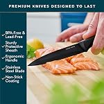 Home Hero Ultra-Sharp Stainless Steel Kitchen Knife Set - Chef Knife with Knife Sharpener - Steak Knives - Couteau Cuisine (11 pcs Set - Black with Sheath)