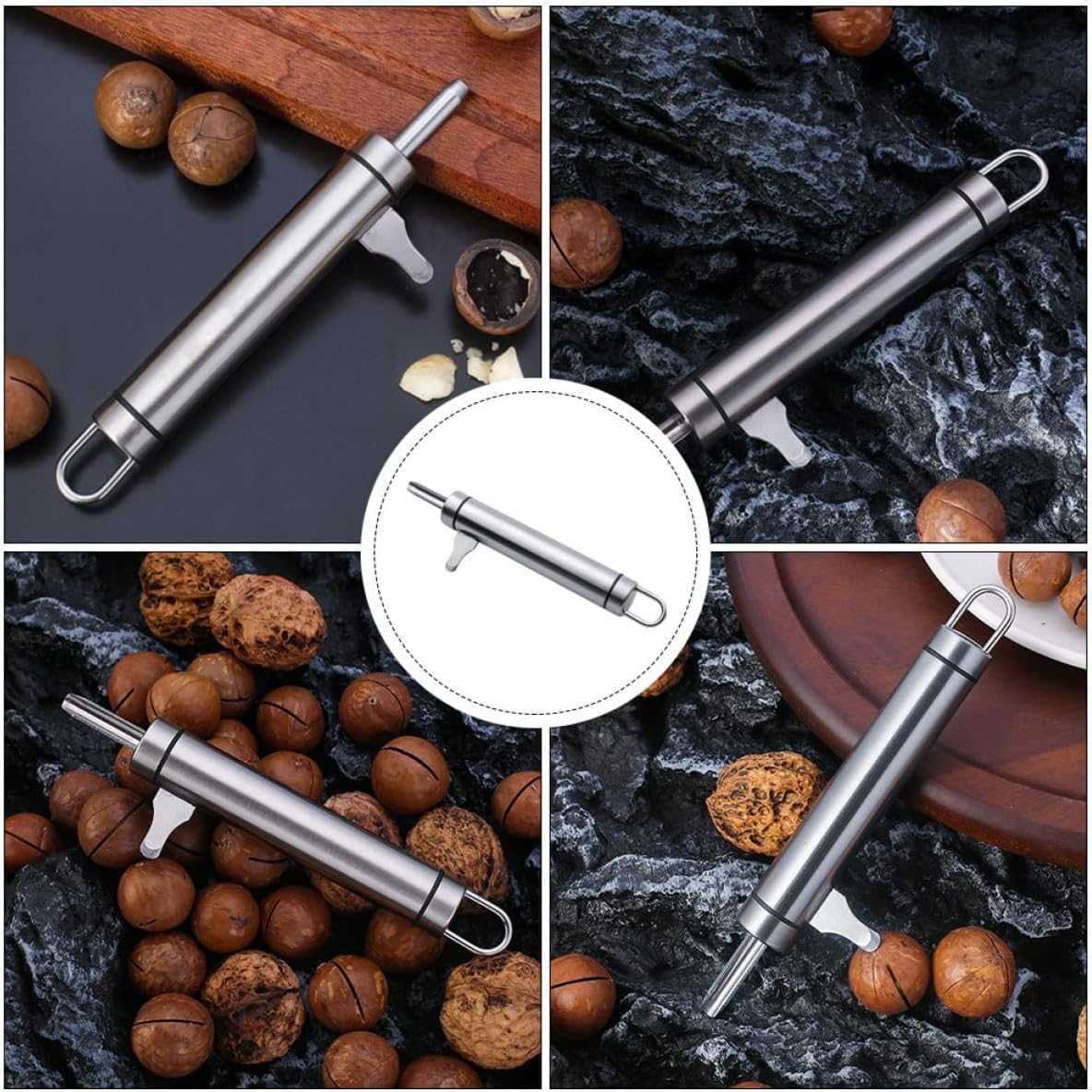 Stainless Steel Nut Crackers 2pcs for Macadamia and Walnut