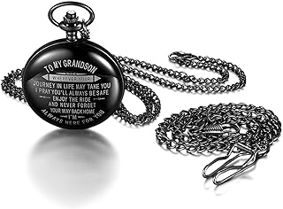 JewelryWe Love Dad "Love Son" Quartz Pocket Watch Gothic Watch Father's Day Valentine's Day Gift