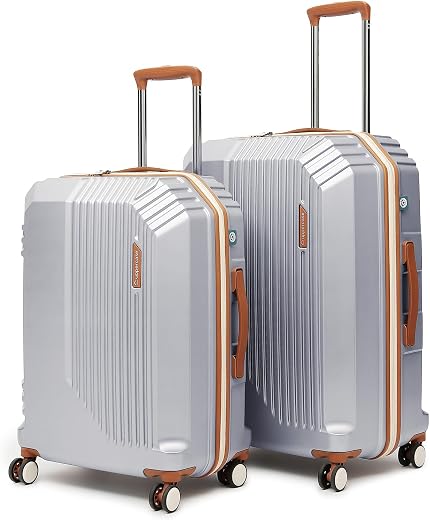 uppercase Vector Set of 2 (M+L), Check-in Sustainable Trolley Bag, Hardsided Anti-Scratch 8 Wheel Luggage, TSA Lock &amp; Ant...
