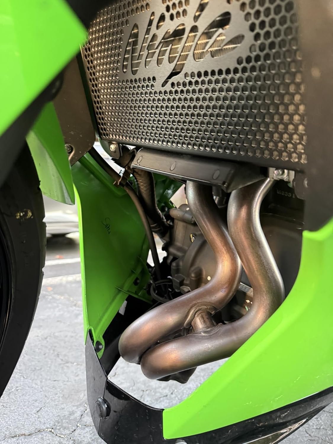 NINJA Radiator Guard Cover with For Ninja 500 2024-2025-2026 Ninja 400 2018-2025 Ninja 500 ABS Ninja 500 KRT Edition Ninja 500 SE 40th Anniversary Edition Ninja 500 SE ABS 2024-2025-2026(NINJA-BK)