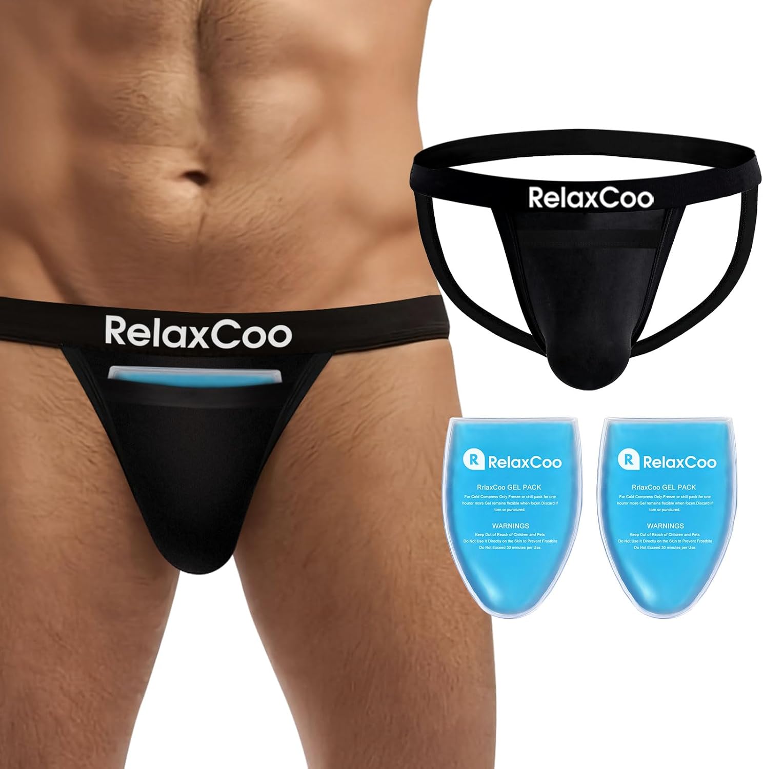 Vasectomy Jockstrap Underwear With 2Custom Fit Ice Packs and Snug