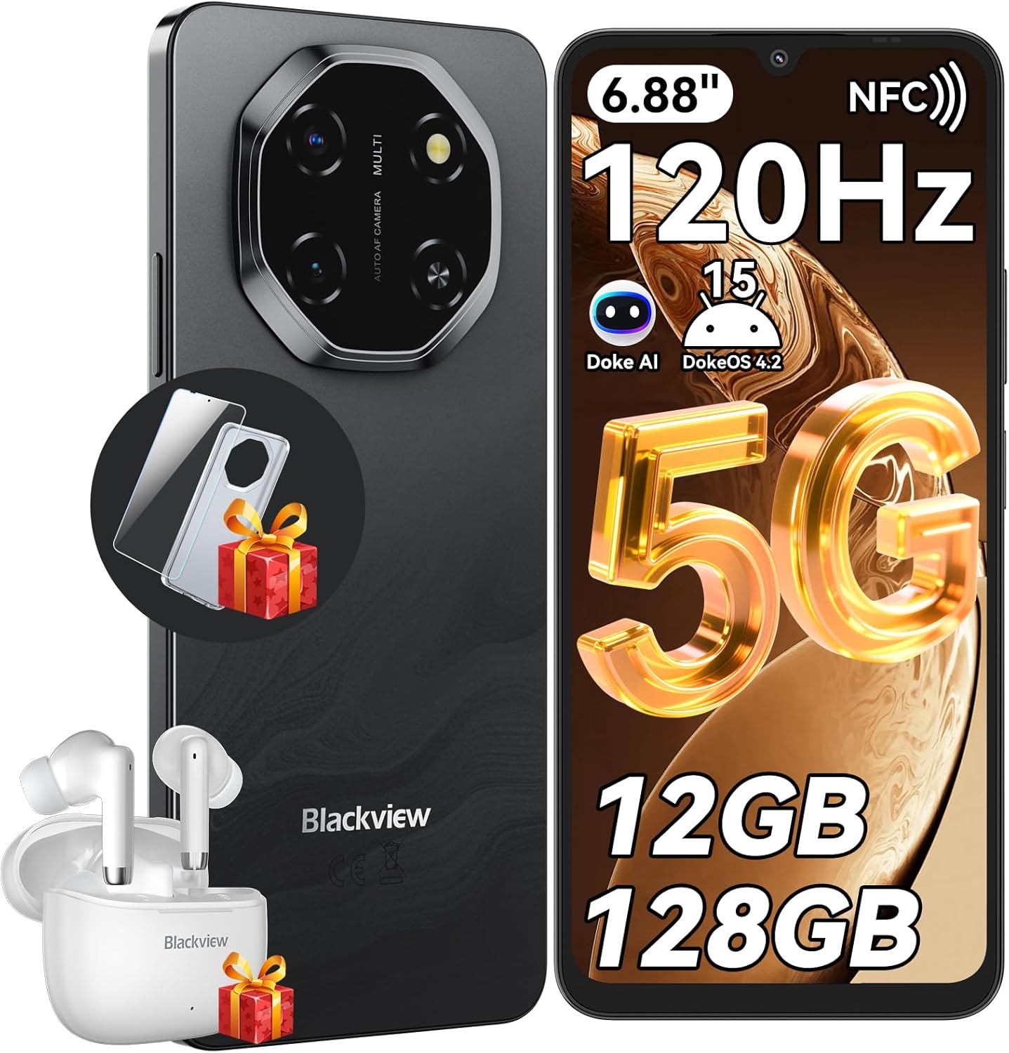 Blackview Shark 6 Unlocked Android Phones 5G (2025),...