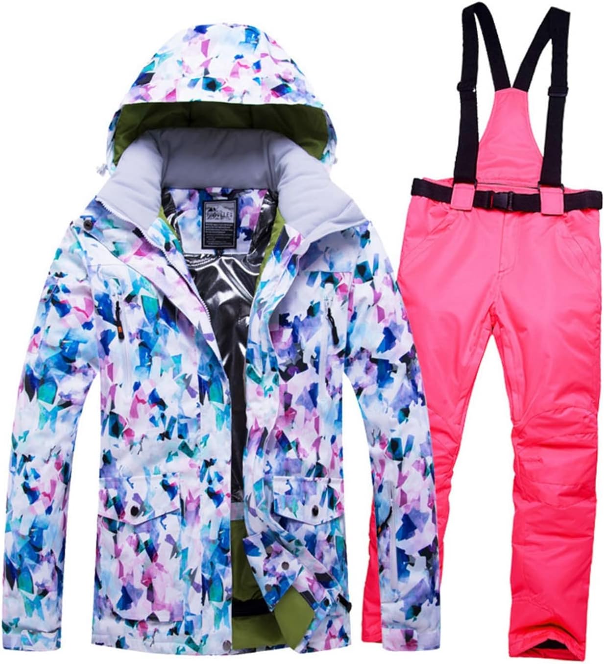 QIHANG] スノーボードウェア 上下セット レディース スノボウェア