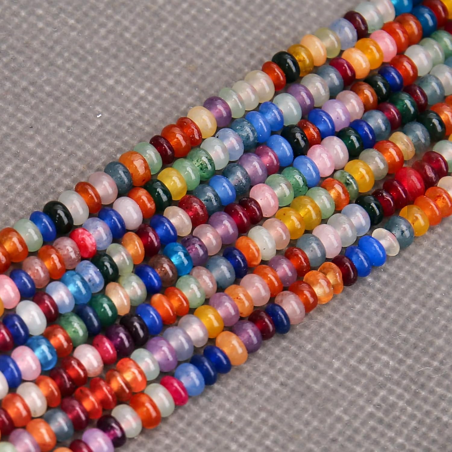 BONNY BOXX 1 Strand (150PCs) Natural 2 * 4mm Colorful Rondelle Beads, Natural Abacus Disk Stone Beads Loose Spacer Gemstone for DIY Bracelet Necklace Jewelry Making - Image 2