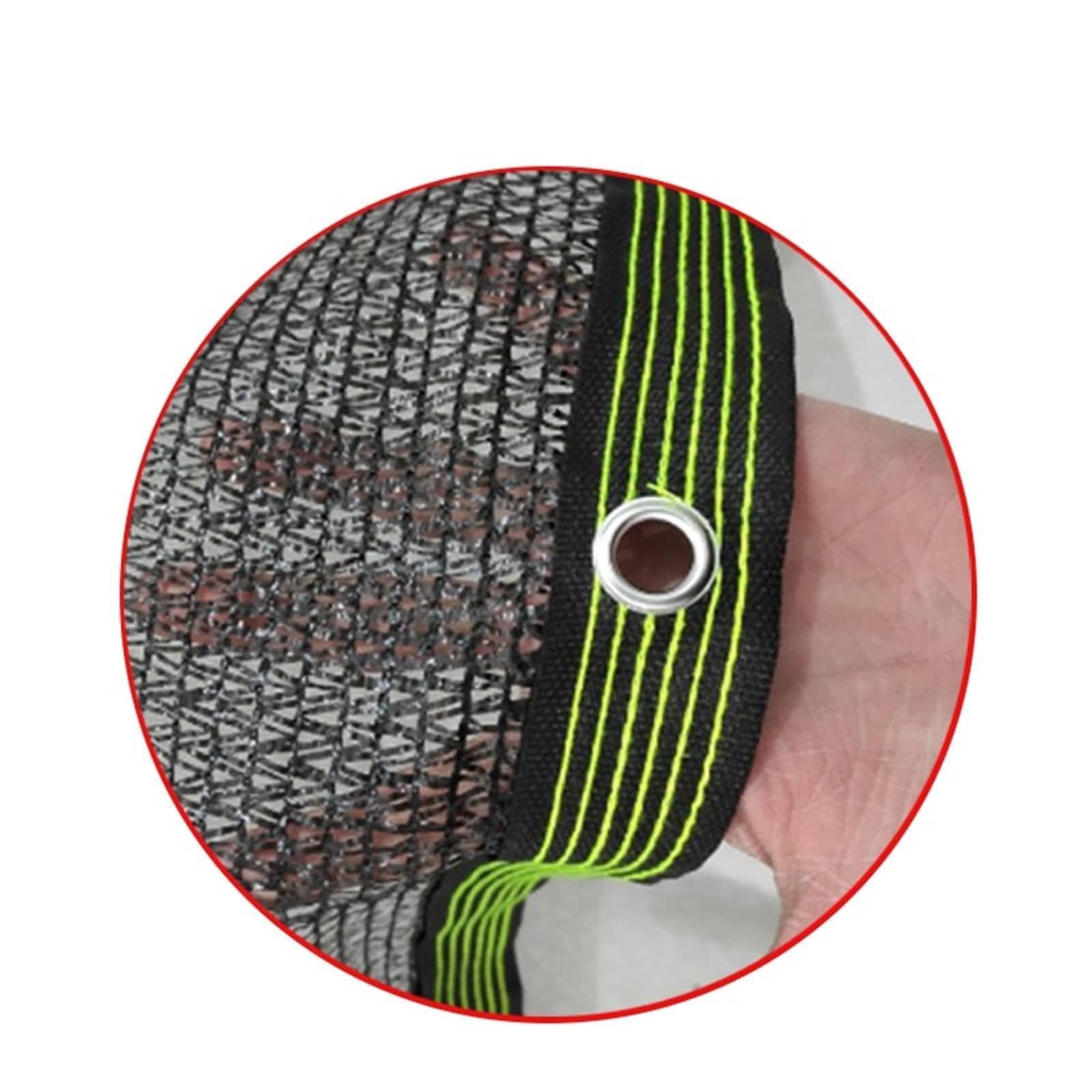 Voile d'ombrage noire en maille filet de protection UV 70 % à 80 % pour extérieur, jardin, piscine, abri de jardin, abri de voiture, abri de jardin, design à 6 broches, idéal pour l'intimité et