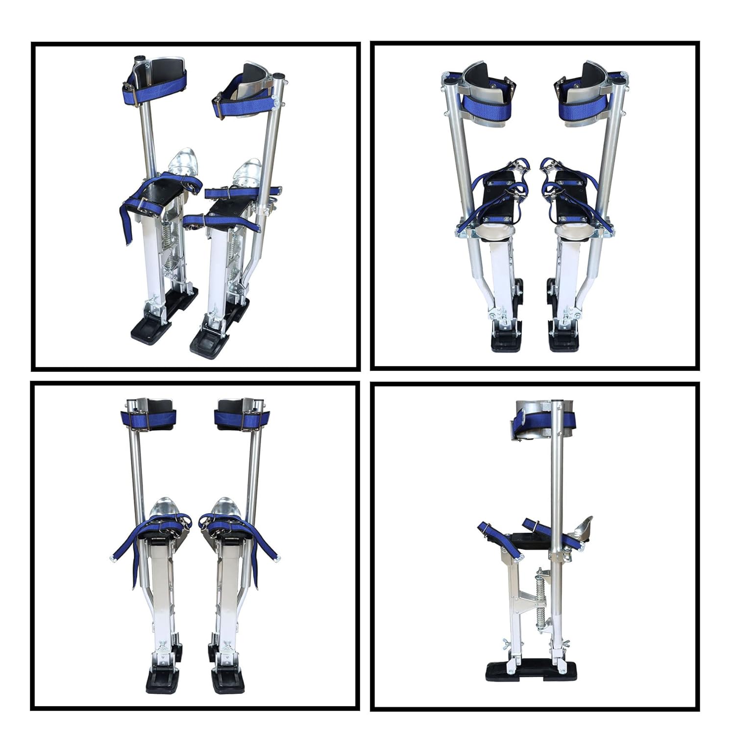 waltyotur 18-30 inch Drywall Stilts Grade Adjustable Auminum Tool Stilt for Painting or Cleaning - Silver
