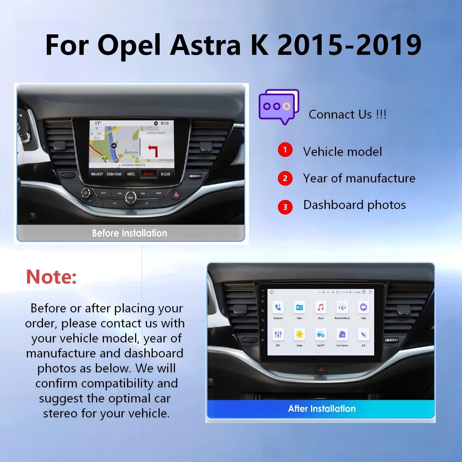 Autorradio para Opel Astra K 2015-2019