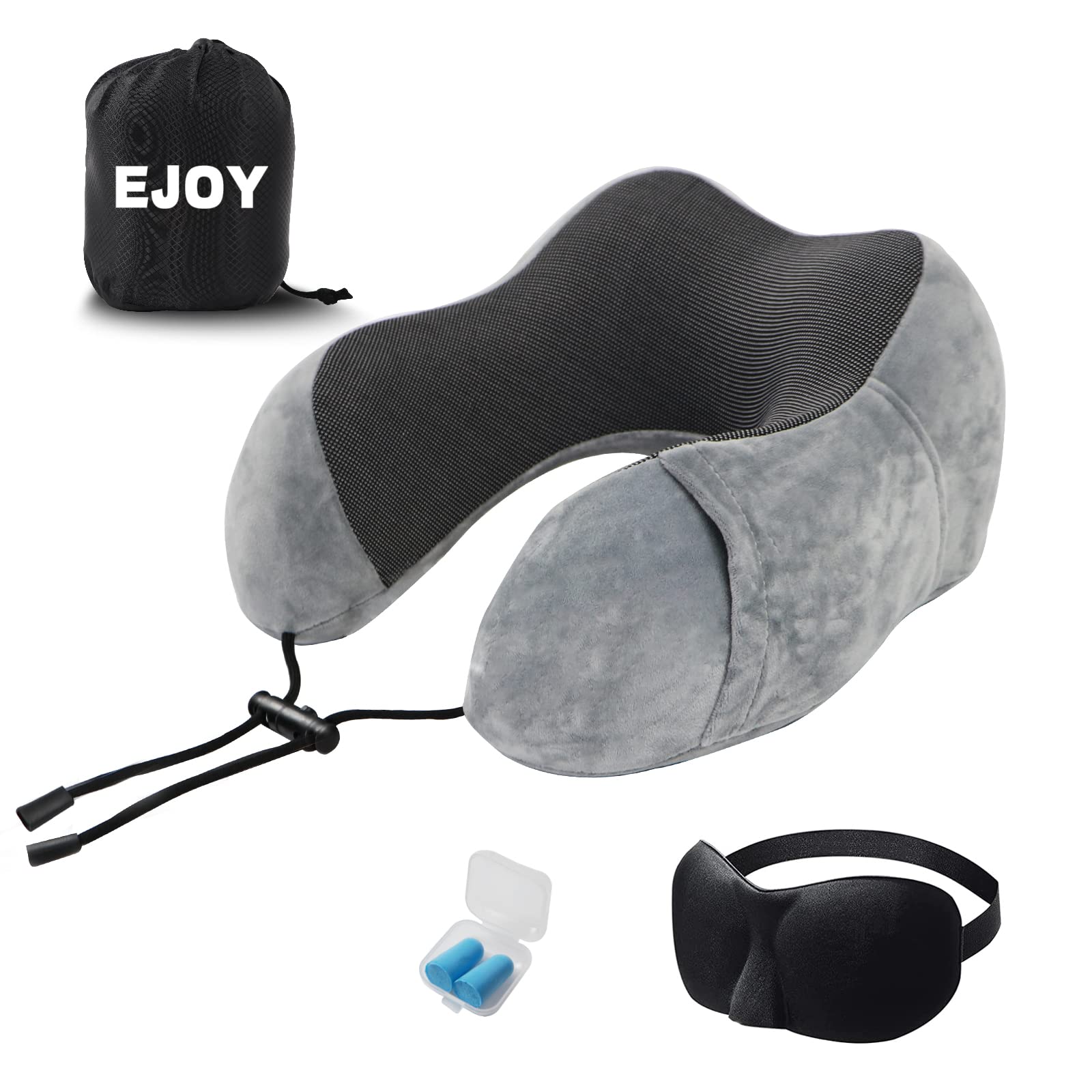 Coussin Nuque Ergonomique Oreiller De Voyage Gonflable Ajlrq - Confort Cervical Avion/Voiture - Avec Masque Et Bouchons Coussin Nuque Avion