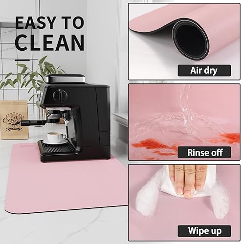 Vista 46 de Tapete de café – Tapete de secado de platos con parte trasera de goma absorbente para encimera de cocina, tapetes de bar para encimeras, accesorios
