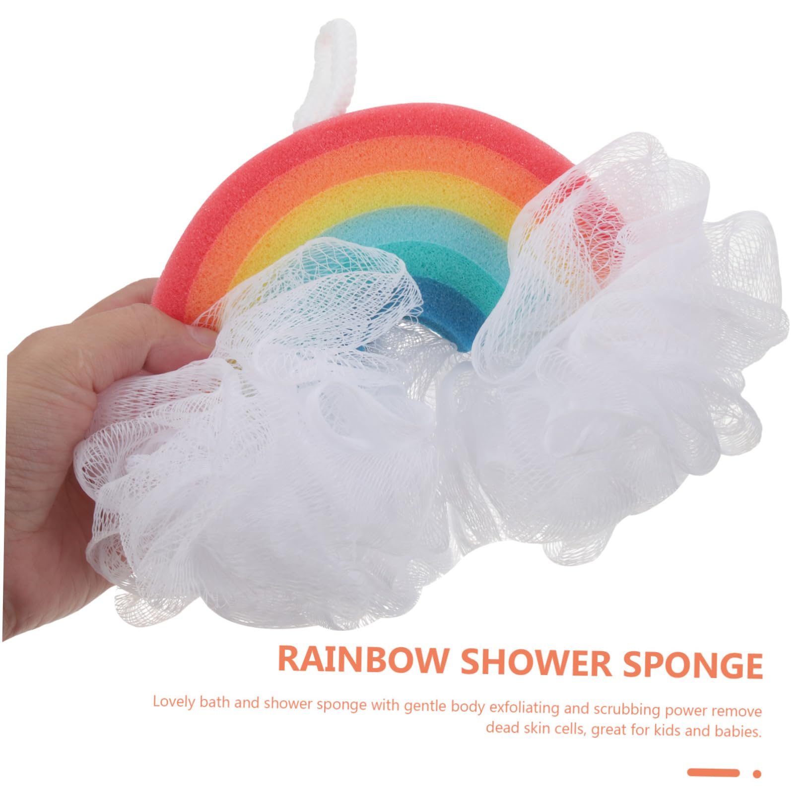 Anneome Spugna da Bagno Arcobaleno 2 Pezzi, Spugna Esfoliante Morbida per Bambini, Scrub Delicato Corpo per Bagno e Doccia, Materiale Confortevole e Portatile, per Pelle Sensibile