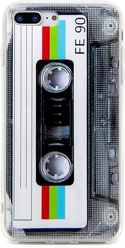 FAteam - Carcasa trasera suave con acabado mate y cinta de casete suave de TPU compatible con iPhone 7 Plus/iPhone 8 Plus
